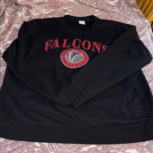 VINTAGE STARTER Black Crewneck with Red Falcons Design